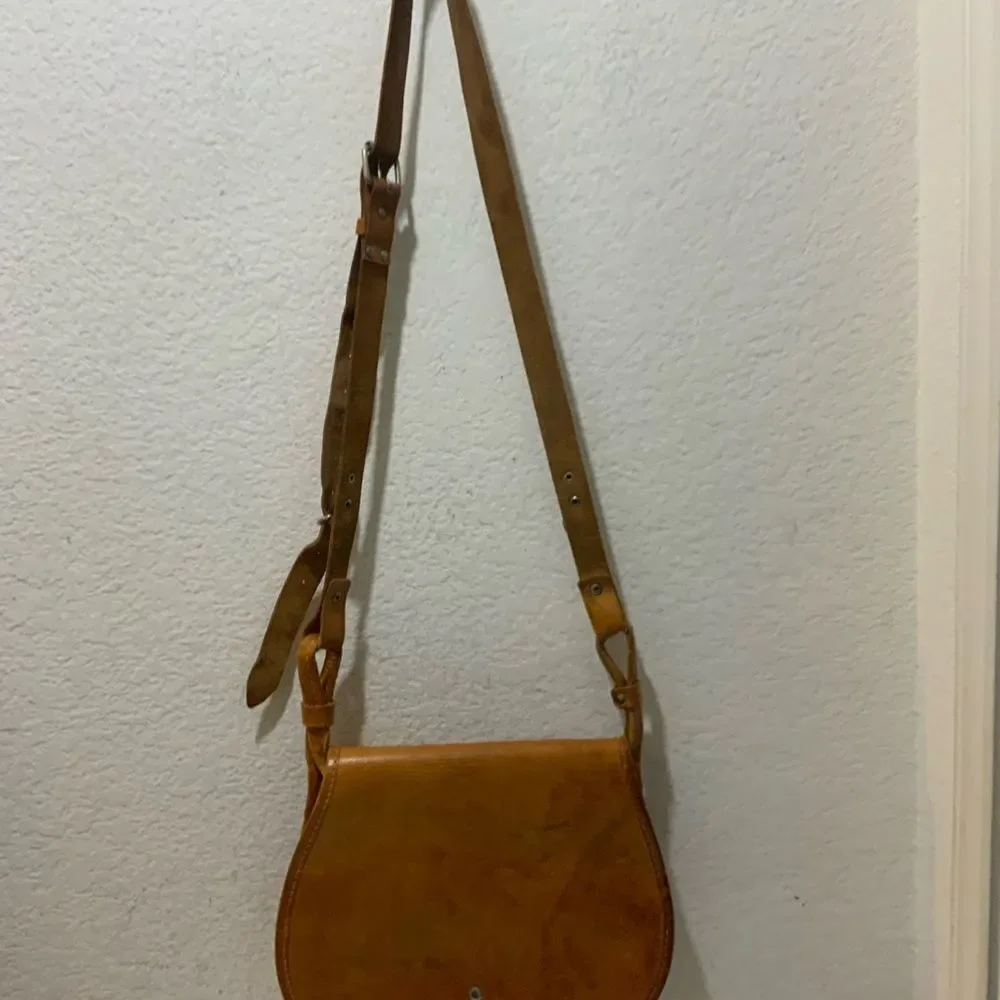 Vintage Leather bus conductors cash bag Tan Messenger Crossbody Satchel